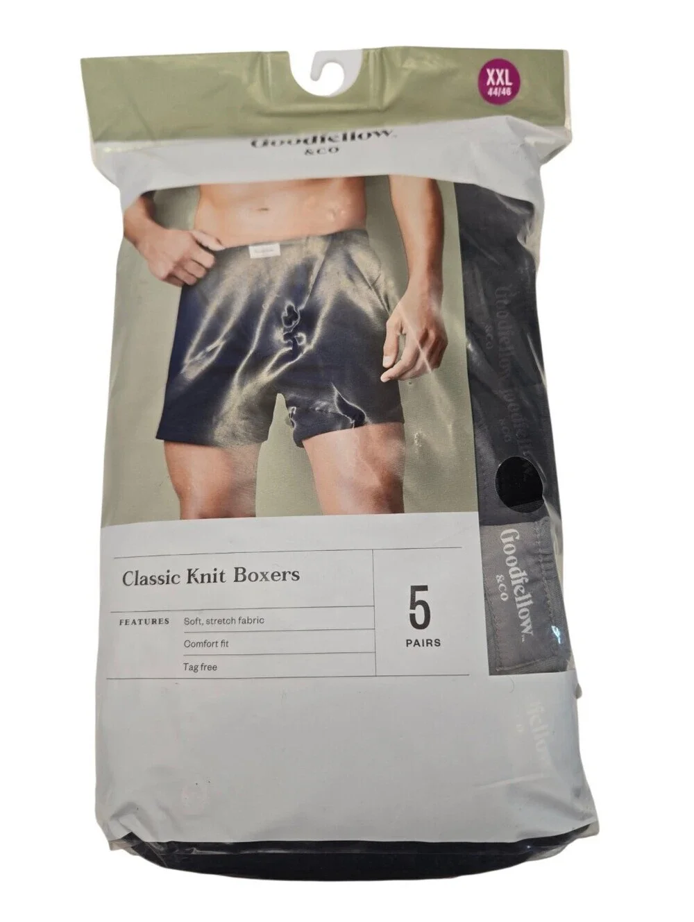 🩲 Goodfellow & Co Classic Knit Boxers 5-Pack Men's XXL 44/46 Black New